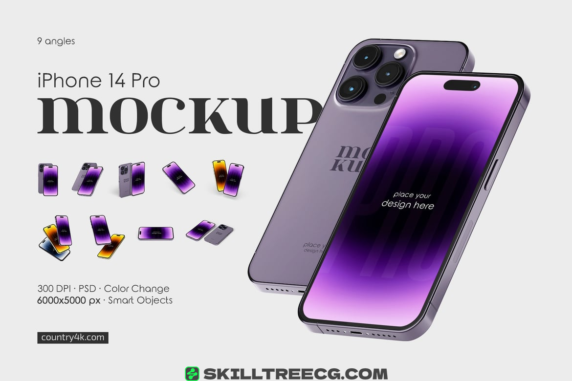 iPhone 14 Pro Mockup Set（694524）-技能树